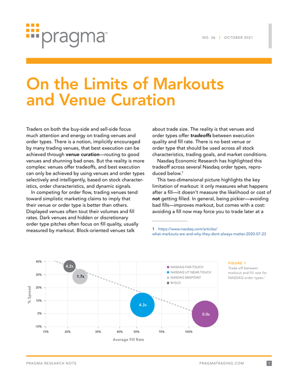 On The Limits Of Markouts And Venue Curation (October 2021)