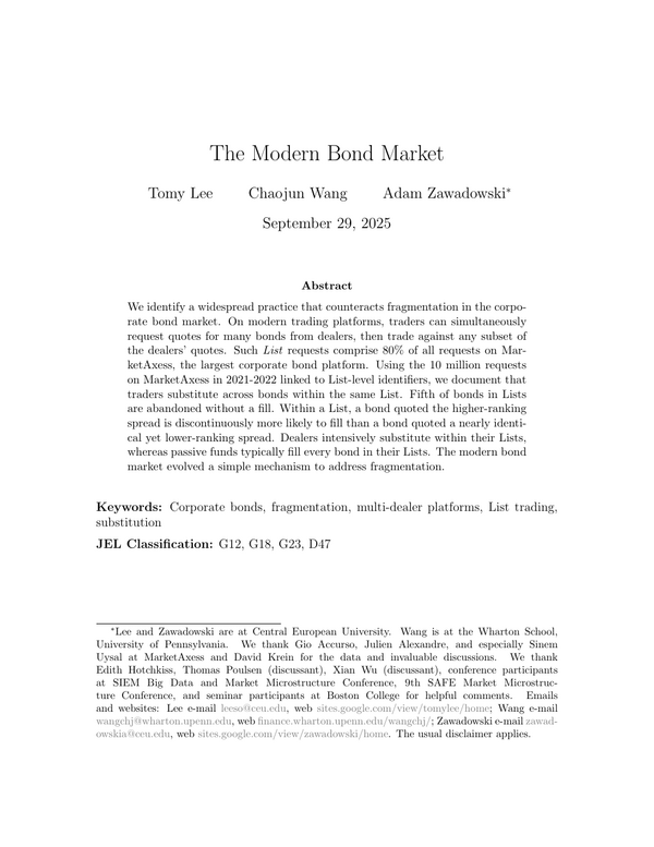 The Modern Bond Market