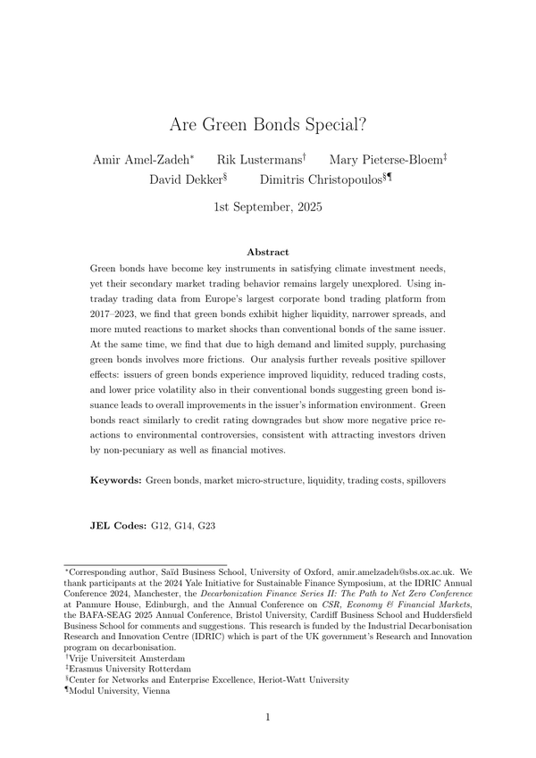 Are Green Bonds Special?